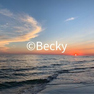 COPY - Serene Ocean Sunset Digital Art Print